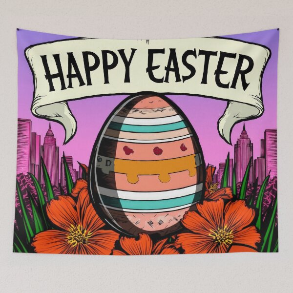 Item preview, Easter egg colored with flowers vintage,Happy Easter,Easter Day,easter illustration designed and sold by Expressions-Sel.