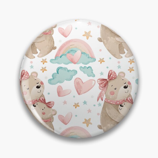 Item preview, Seamless pattern featuring a mother bear with a pink bow designed and sold by CreativebyTKK.