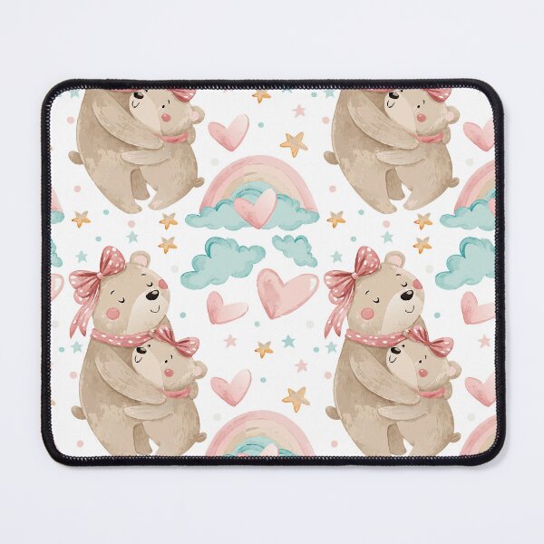 Item preview, Seamless pattern featuring a mother bear with a pink bow designed and sold by CreativebyTKK.