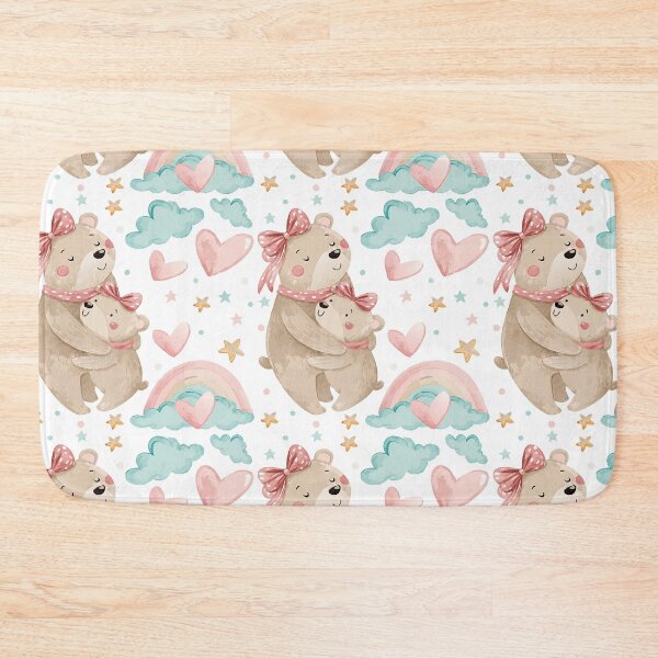 Item preview, Seamless pattern featuring a mother bear with a pink bow designed and sold by CreativebyTKK.
