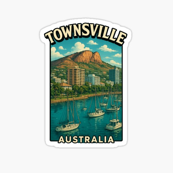 Vista previa del artículo con la obra «Colina del castillo y puerto deportivo de Townsville, norte de Queensland», diseñado y vendido por Places On Earth.