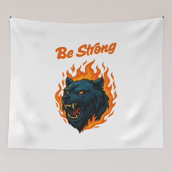 Item preview, Be Strong - Wolf Against Fire - Motivational designed and sold by IQTribe.