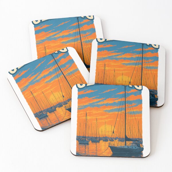 Item preview, Geelong Waterfront Sunset and Sailing Boats designed and sold by Places On Earth.