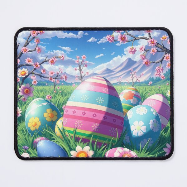 Item preview, Easter eggs colored with flowers in the meadow spring,Happy Easter,Easter Day,easter illustration designed and sold by Expressions-Sel.