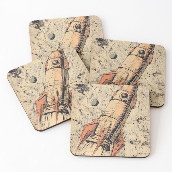 Item preview, Vintage Comic Style Rocket in Deep Space designed and sold by TeeTribeWear.