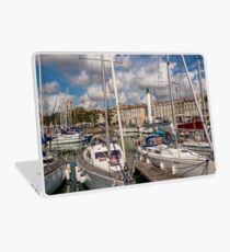View of yachts in the old port, La Rochelle France Laptop Skin