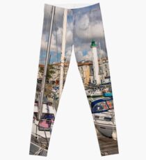 View of yachts in the old port, La Rochelle France Leggings