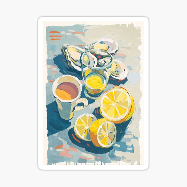 Item preview, Citrus Still Life with a Splash and Ostriches designed and sold by ajurnaya.