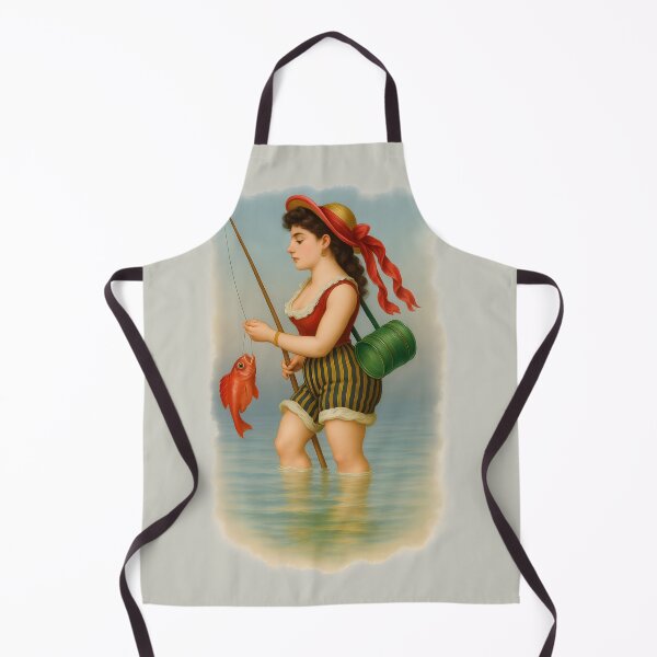 Item preview, Remastered vintage young lady fishing. designed and sold by Shoot-The-Moon.