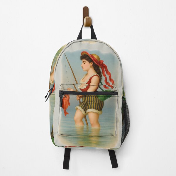 Item preview, Remastered vintage young lady fishing. designed and sold by Shoot-The-Moon.