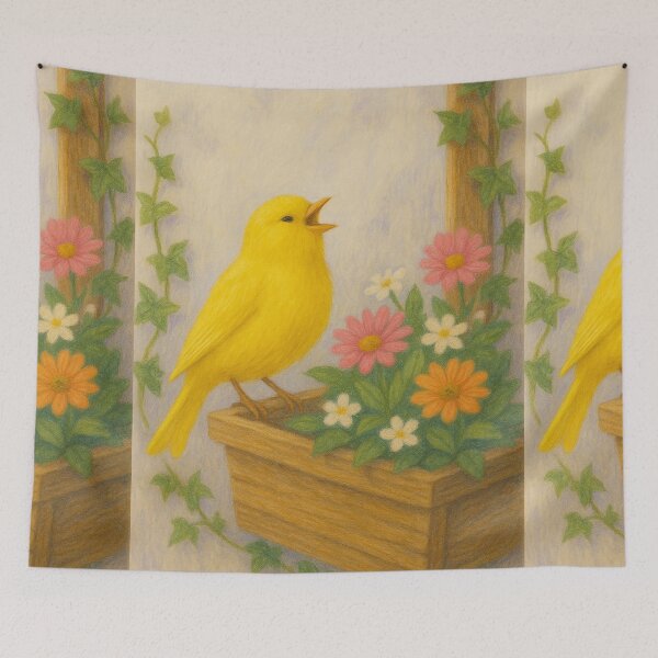 Item preview, Yellow Canary by the Window designed and sold by mia-miranda.