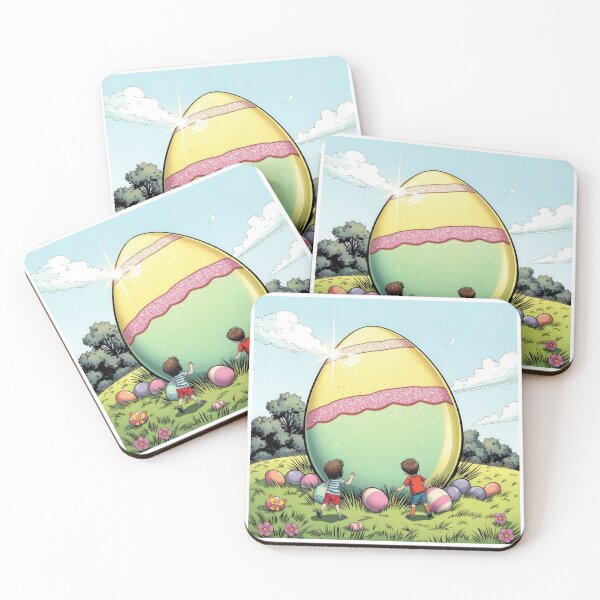 Item preview,  Easter egg colored in a meadow with children spring,Happy Easter,Easter Day,easter illustration designed and sold by Expressions-Sel.