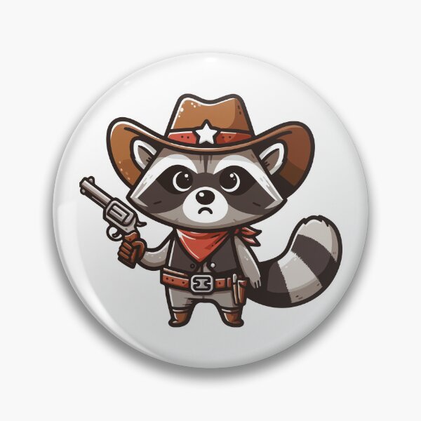 Item preview, Raccoon Cowboy Cute Western Racoon In Sheriff Hat designed and sold by eclecTEEq.