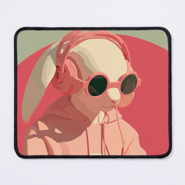 Item preview, Cool DJ Bunny in Pink Hoodie – Retro Vinyl Vibes Art designed and sold by Moss and Moon Studio.