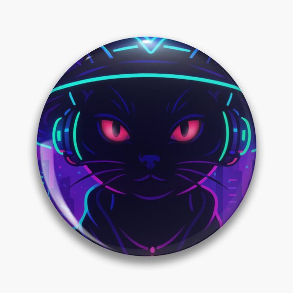 Item preview, Cyber Cat in Neon Nightscape designed and sold by Elizarfa.