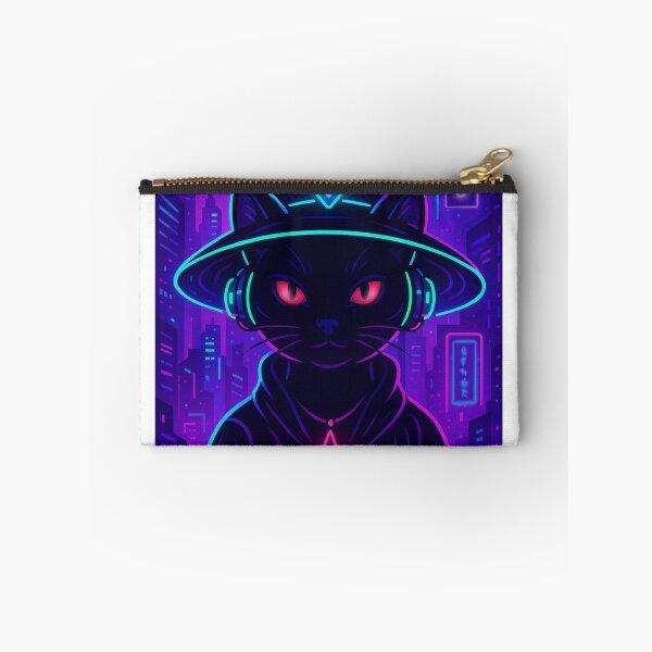 Item preview, Cyber Cat in Neon Nightscape designed and sold by Elizarfa.