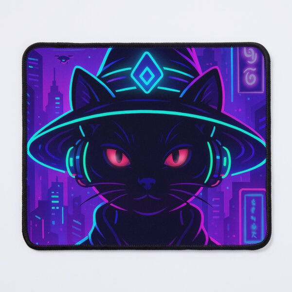 Item preview, Cyber Cat in Neon Nightscape designed and sold by Elizarfa.