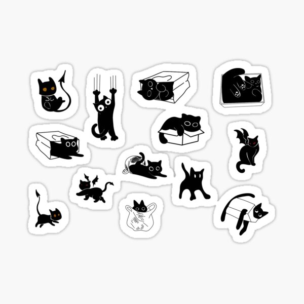 Item preview, black cat set designed and sold by Lehonie.