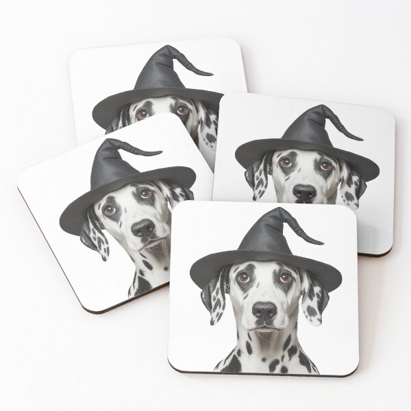Item preview, Dalmatian Dog Wearing Halloween Witch Hat designed and sold by LazyOwlStore.
