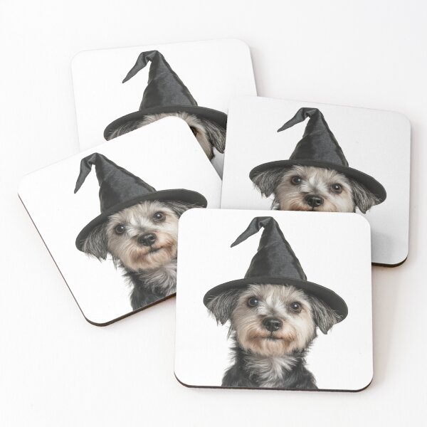 Item preview, Dandie Dinmont Terrier Dog Wearing Halloween Witch Hat designed and sold by LazyOwlStore.