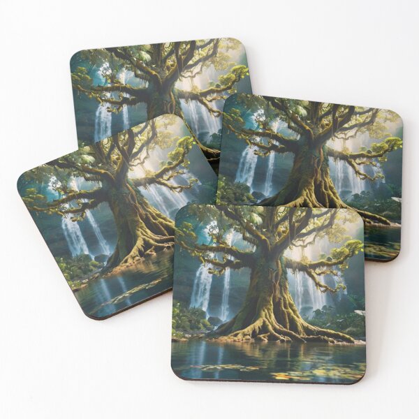 Item preview, Ancient Roots: A Mysterious Tree by the Waterfall designed and sold by BlareBlare.