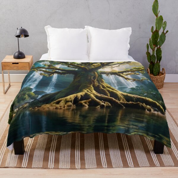 Item preview, Ancient Roots: A Mysterious Tree by the Waterfall designed and sold by BlareBlare.