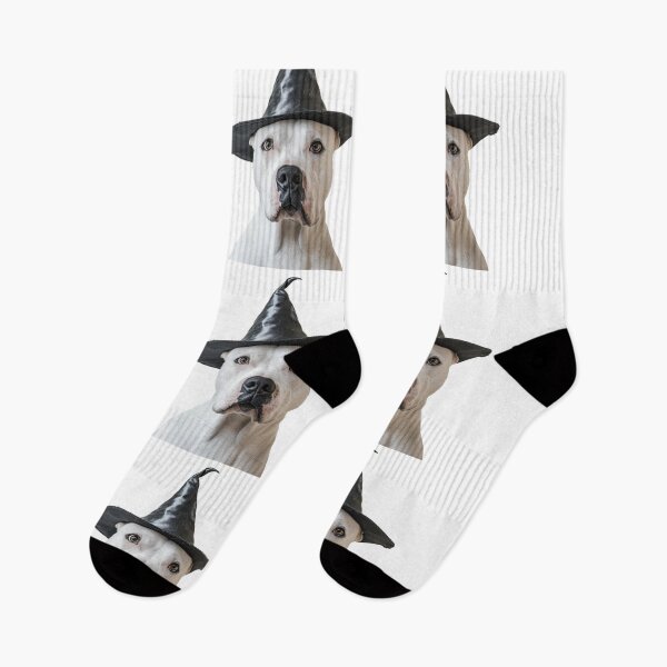 Item preview, Dogo Argentino Dog Wearing Halloween Witch Hat designed and sold by LazyOwlStore.