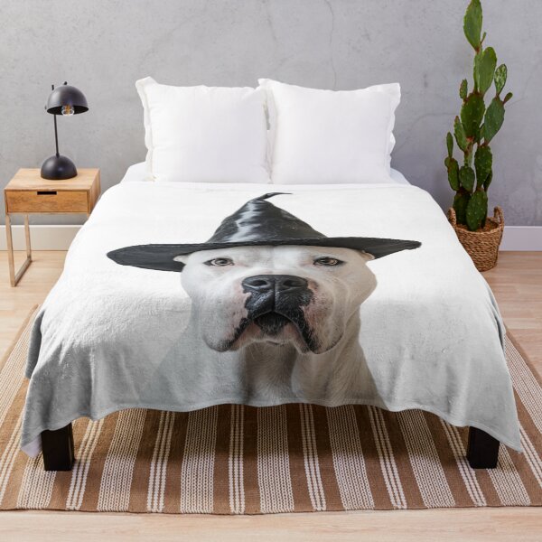 Item preview, Dogo Argentino Dog Wearing Halloween Witch Hat designed and sold by LazyOwlStore.