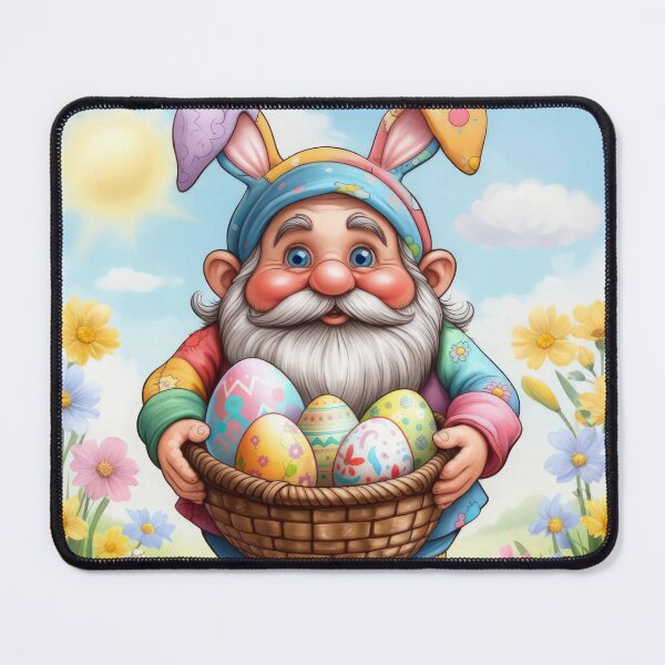 Item preview, funny easter dwarf with basket of colorful eggs in a meadow,Happy Easter,Easter Humor,Easter Day,funny easter design designed and sold by Expressions-Sel.