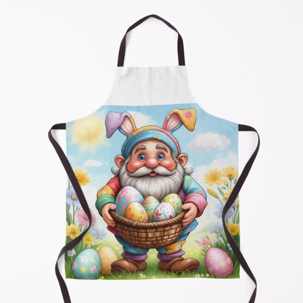 Item preview, funny easter dwarf with basket of colorful eggs in a meadow,Happy Easter,Easter Humor,Easter Day,funny easter design designed and sold by Expressions-Sel.