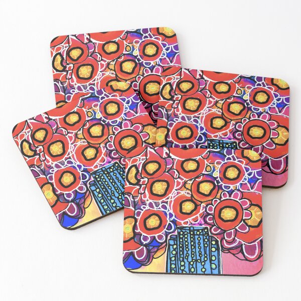 Item preview, Digital Doppleganger. Watercolour fire rainbow blooms designed and sold by bekki smith.