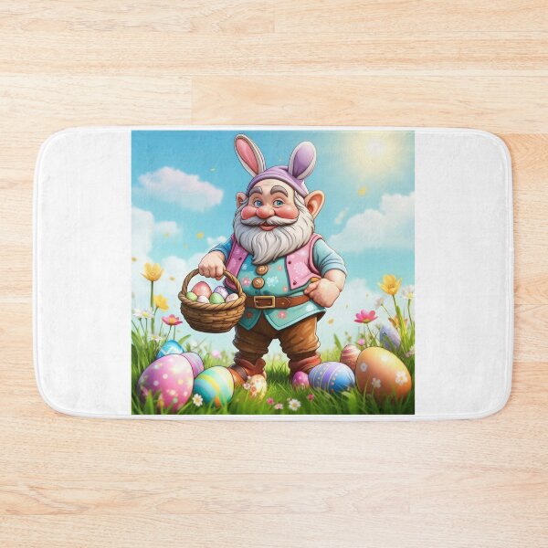 Item preview, funny easter dwarf with basket of colorful eggs in a meadow,Happy Easter,Easter Humor,Easter Day,funny easter design designed and sold by Expressions-Sel.