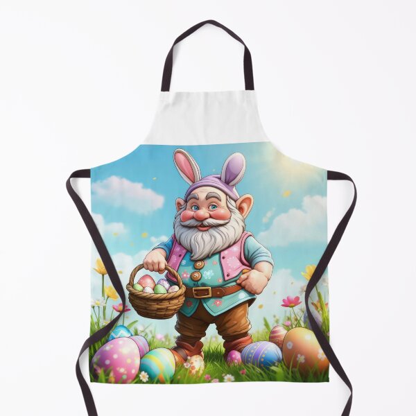 Item preview, funny easter dwarf with basket of colorful eggs in a meadow,Happy Easter,Easter Humor,Easter Day,funny easter design designed and sold by Expressions-Sel.