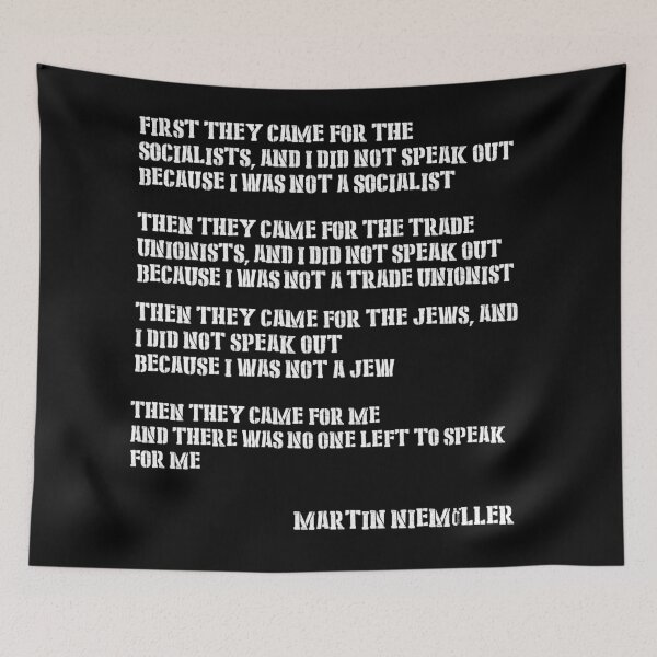 Item preview,  First they came for the socialists- Martin Niemoller designed and sold by Mae i live.