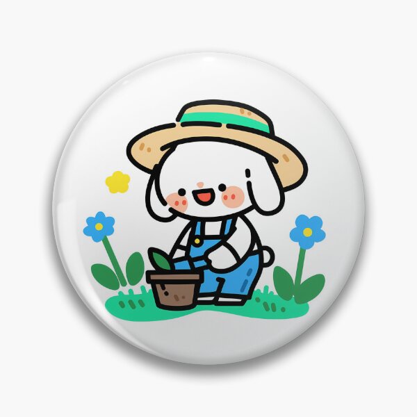 Item preview, A bunny planting spring flowers designed and sold by Elinotes.