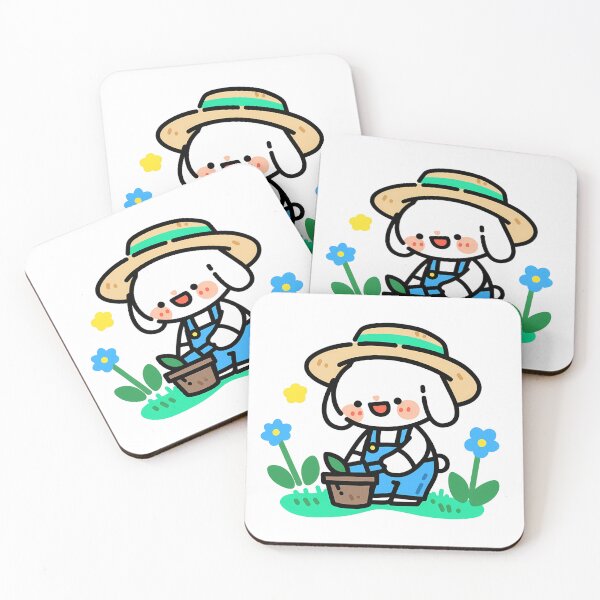 Item preview, A bunny planting spring flowers designed and sold by Elinotes.