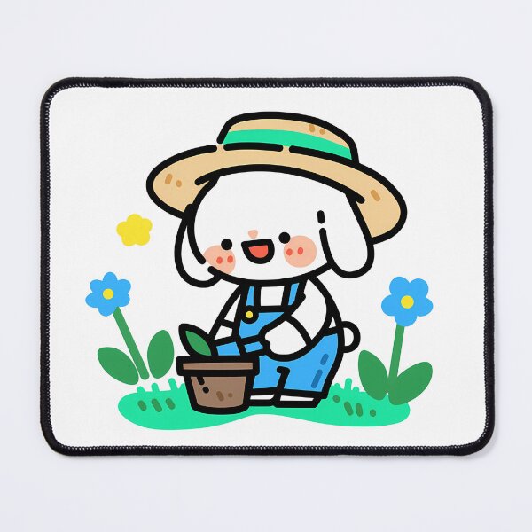 Item preview, A bunny planting spring flowers designed and sold by Elinotes.