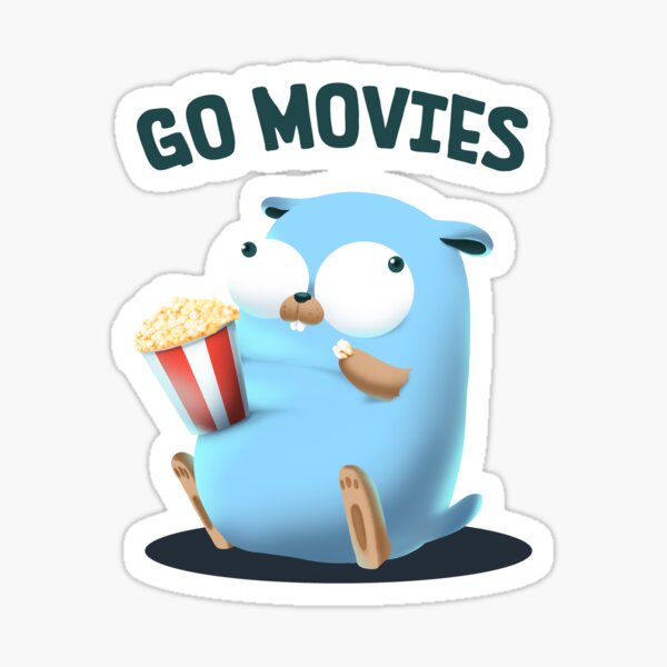 "Gopher Golang Go Movies" Sticker for Sale by clgtart | Redbubble