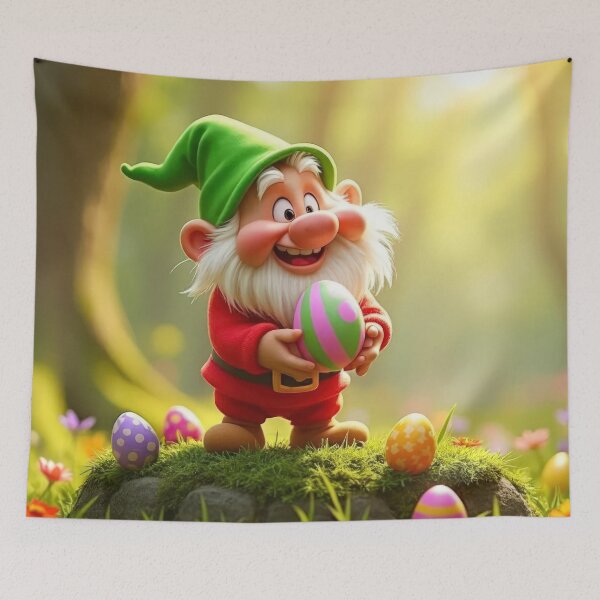 Item preview, funny easter dwarf with colorful egg in a meadow,Happy Easter,Easter Humor,Easter Day,funny easter design designed and sold by Expressions-Sel.