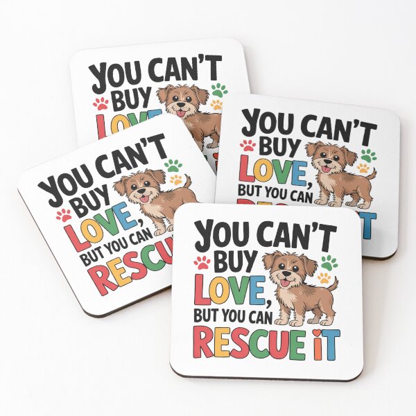 Item preview, Rescue Love - Cute Dog & Paw Prints Quote designed and sold by CraftsEtc.