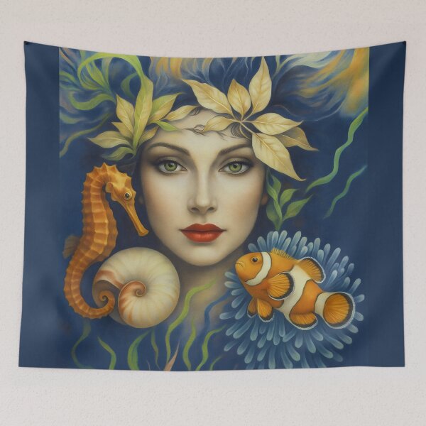 Item preview, 9th Wave, female underwater sea fantasy. Surreal art. designed and sold by Shoot-The-Moon.