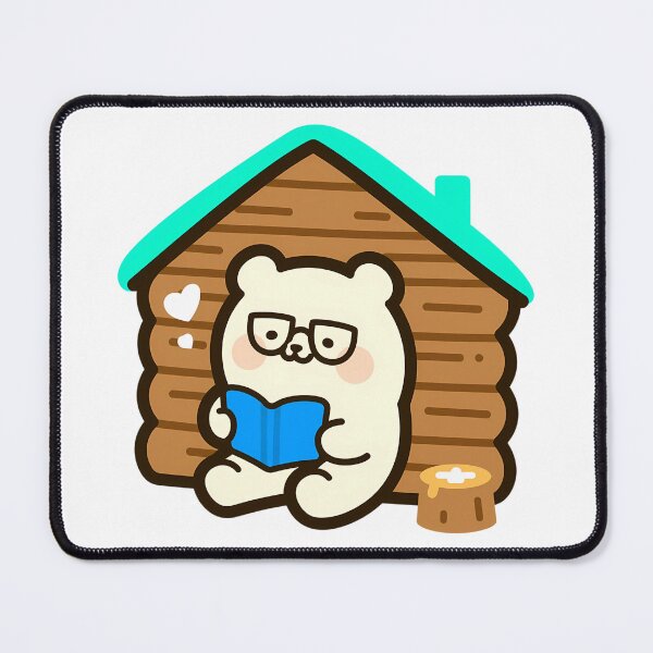 Item preview, A bear reading in a mountain cabin designed and sold by Elinotes.