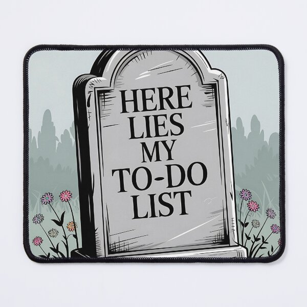 Item preview, "Here Lies My To-Do List" Funny Tombstone Sticker designed and sold by Gear Camel.