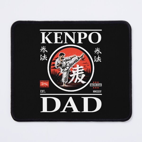 Item preview, Kenpo Karate Dad design with karateka and kanji designed and sold by RetroMaritalArt.