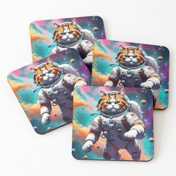 Item preview, Angry Space Cat Astronaut – Zero Gravity Cute Fury designed and sold by Eman Abou Ghazy.