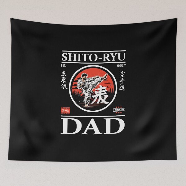Item preview, Shito-Ryu Karate Dad Design with Karateka and Kanji designed and sold by RetroMaritalArt.