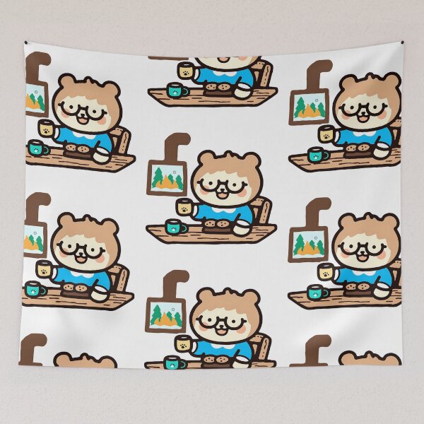 Item preview, A bear relaxing in a mountain cabin designed and sold by Elinotes.