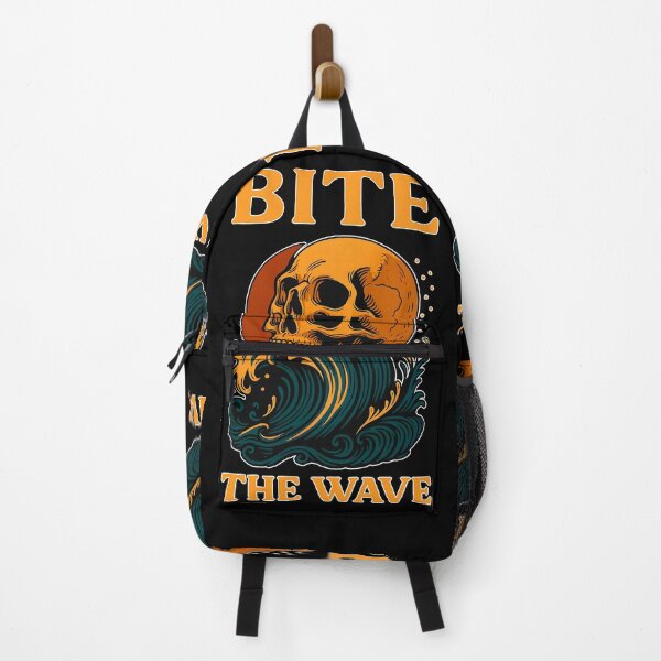 Item preview, Bite The Wave. Skull, sea, surf design. designed and sold by Shoot-The-Moon.