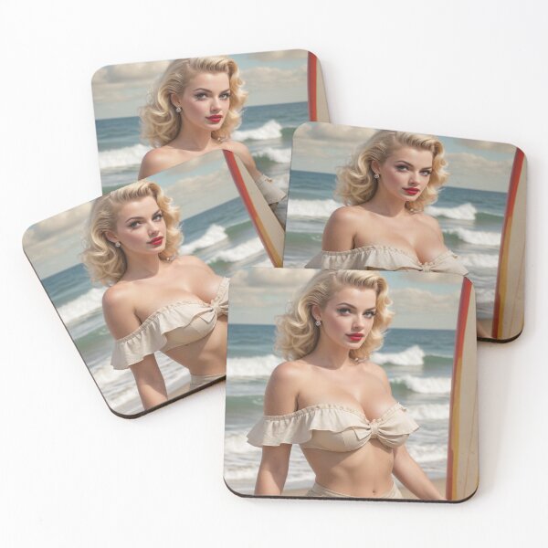 Item preview, Vintage 1940's Blonde Pin Up at the Beach designed and sold by MissSaylor.