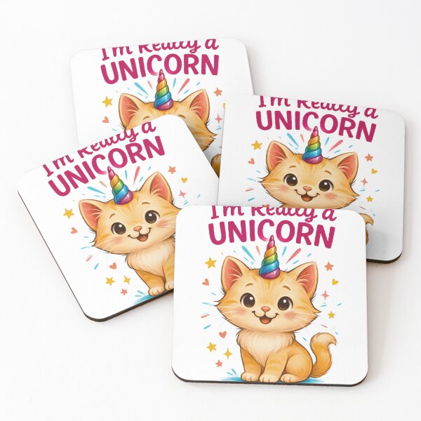 Item preview, Cute Cat Unicorn – I'm Really a Unicorn – Funny Kawaii Kitten Design designed and sold by VIBE CRAFT STUDIO.